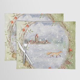 Christmas vintage fox Placemat