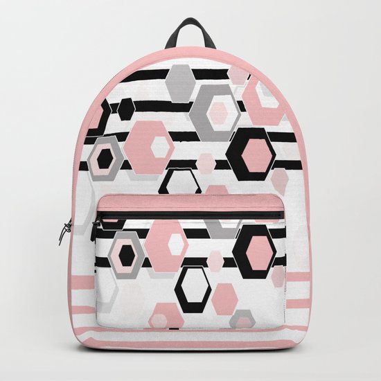 Geometric pattern . Hexagons . 1 Backpack