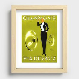 Vintage Champagne Yellow Paris, Jazz Age Roaring Twenties Advertisement Poster Recessed Framed Print
