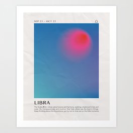Libra Astrology Zodiac Aura Gradient Art Print Art Print