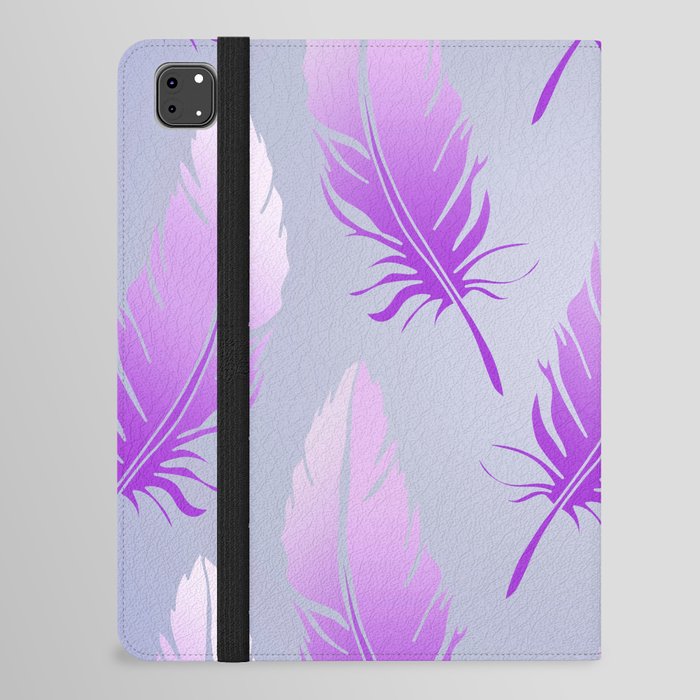 Delicate Feathers (violet on blue) iPad Folio Case
