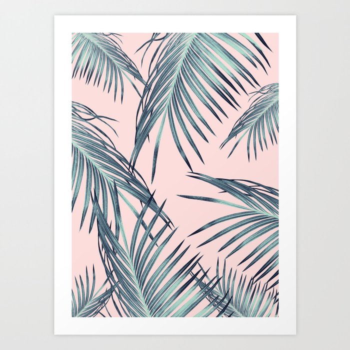 Blush Palm Leaves Dream #1 #tropical #decor #art #society6 Art Print