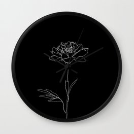 Rose line drawing - Lorna Black Wall Clock