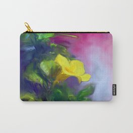 The Yellow Mandevilla Flower 2 Carry-All Pouch | Nature, Digital, Painting, Landscape 