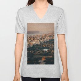 New York City distorted V Neck T Shirt