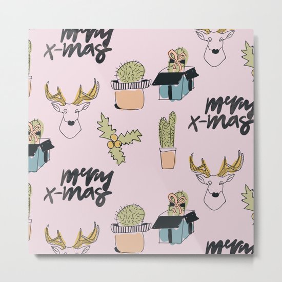 Christmas Cactus Metal Print