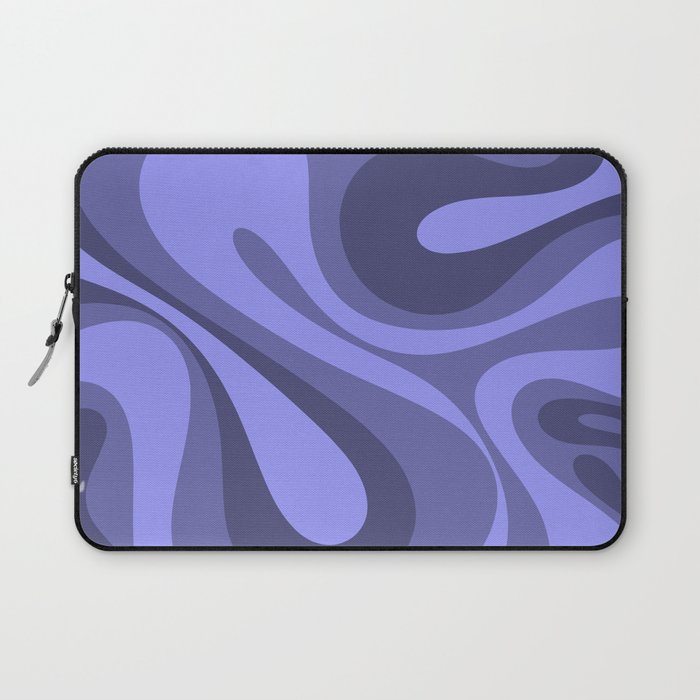 Mod Swirl Retro Abstract Pattern in Periwinkle Purple Tones Laptop Sleeve