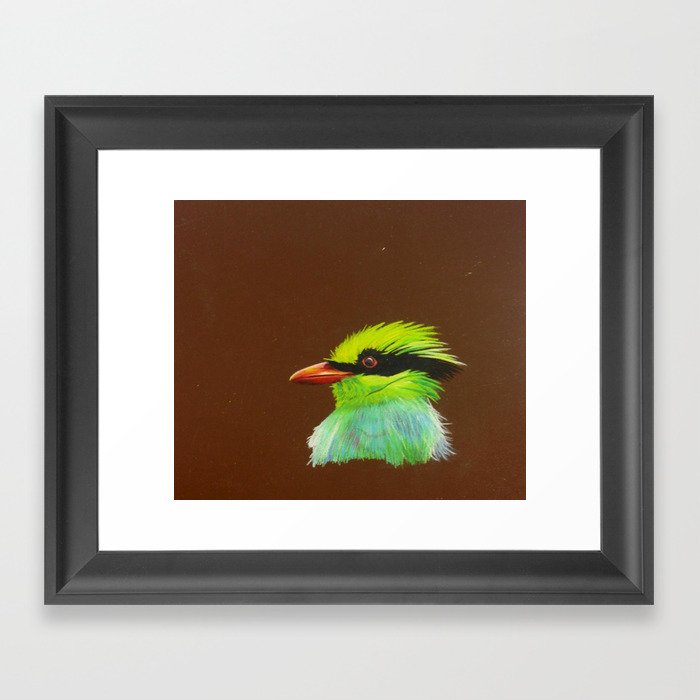 Green Magpie Framed Art Print