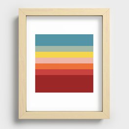 7 Colorful Classic Retro Summer Stripes Malsumis Recessed Framed Print