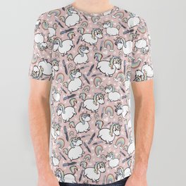 Unicorns Rainbows and Knives Oh My! All Over Graphic Tee