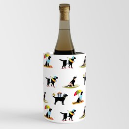 Labrador Beach black lab dog beach  Wine Chiller