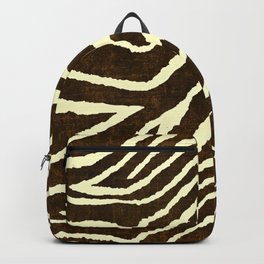 Animal Print Zebra in Winter Brown and Beige Backpack