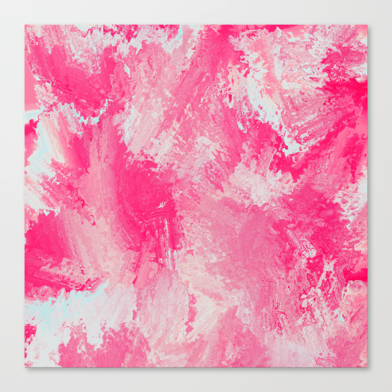 Pink Watercolor Sponge Painting Canvas Print By Dec02 Society6