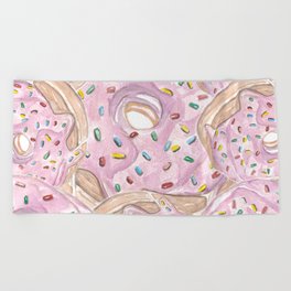 Raining Donuts Beach Towel