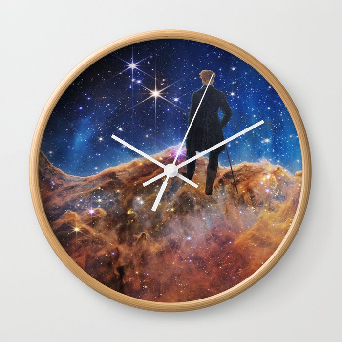 Wanderer above a Sea of Stars Wall Clock