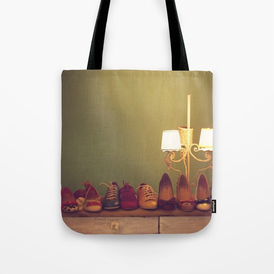Dancing Shoes and Heels (retro and vintage girly shoes and heels with a lovely lamp) Tote Bag