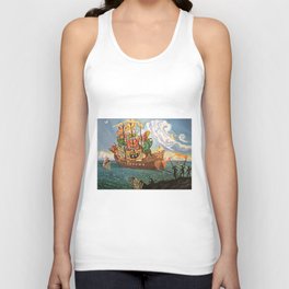 (Copy of) Ship with the Butterfly Sails by Salvador Dalí Sticker Tank Top