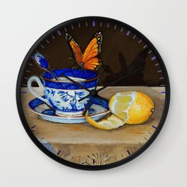 Teacup with Butterfly Wall Clock