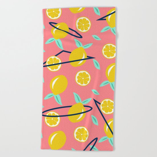 Lemons party #society6 #decor #buyart Beach Towel