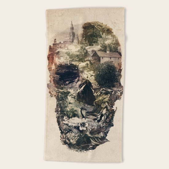 Skull Town Beach Towel