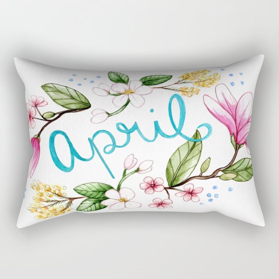 April Flowers Rectangular Pillow