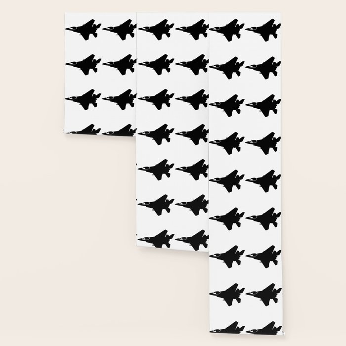 F16 War Plane Jet Silhouette Wallpaper by azza1070 | Society6