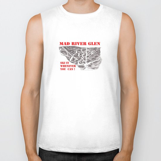 Mad River Glen Vermont, Ski it Whenever You Can! Illustration Biker Tank