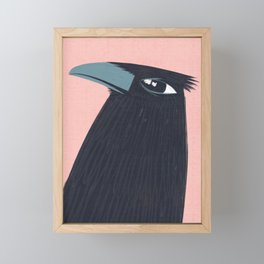 Crow Framed Mini Art Print | Black, Dark, Pink, Animal, Digital, Curated, Bird, Painting, Artistic, Art 