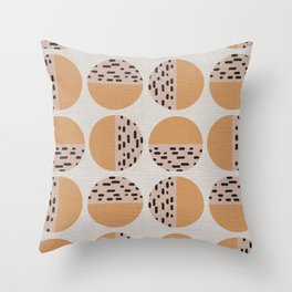 Mid Century Animal Print Circle Pattern Throw Pillow