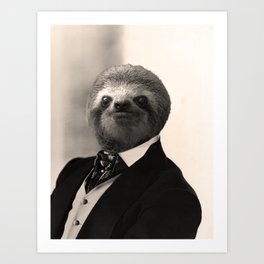 Gentleman Sloth with Authoritative Look Art Print