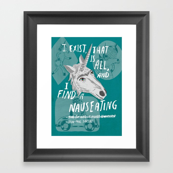 The Existentialist Unicorn Framed Art Print