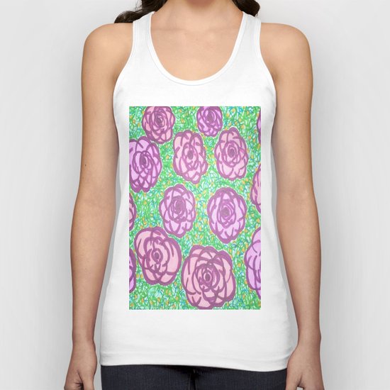 Preppy Rose Garden Unisex Tank Top