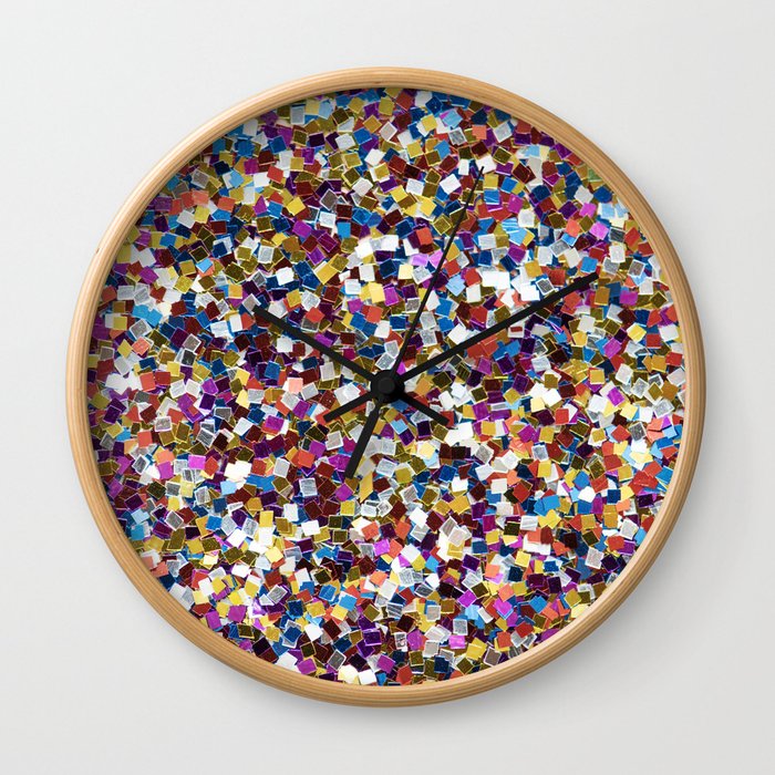 Colorful Rainbow Sequins Wall Clock