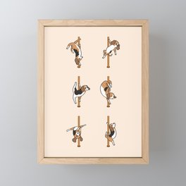 Beagle Pole Dancing Club Framed Mini Art Print
