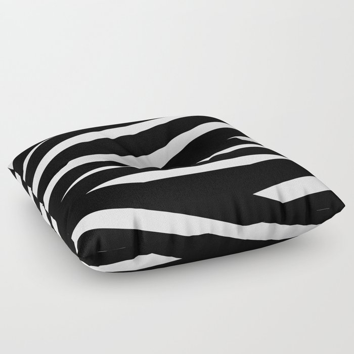 Abstract black & white Lines Stripes Pattern - Mix and Match with Simplicity of Life Floor Pillow