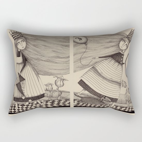 The Tulip Garden (1) Rectangular Pillow