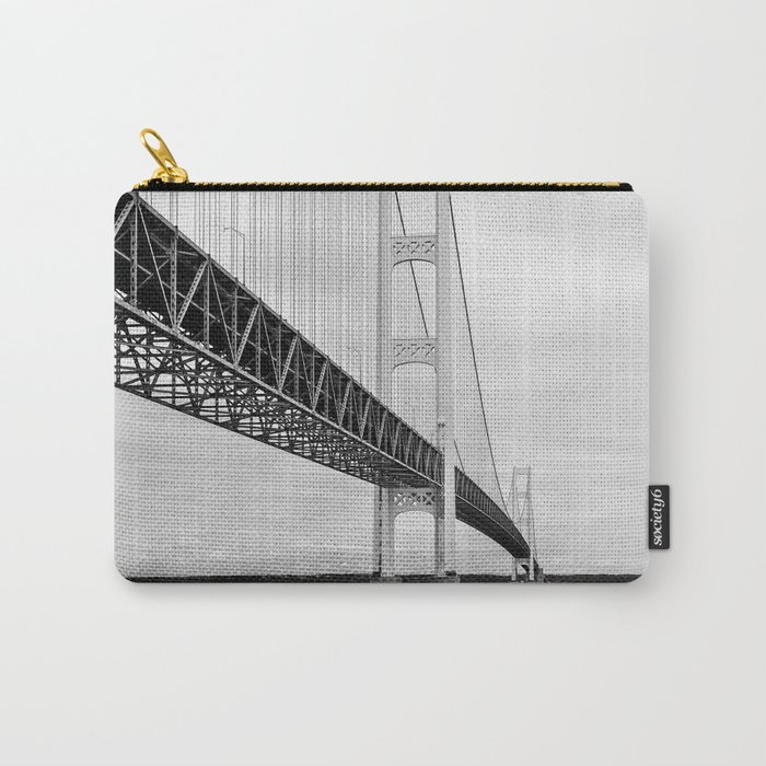 Mackinac Bridge, black and white photography Carry-All Pouch