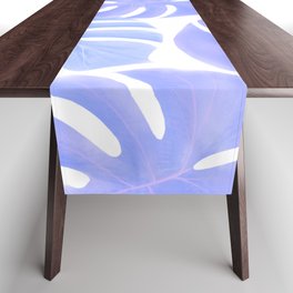 Soft Pastel Purple Watercolor Palm Leaves Table Runner