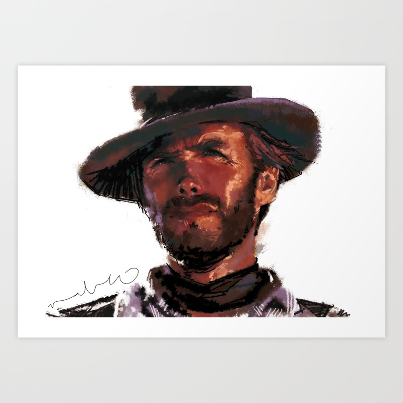 The Good Clint Eastwood Art Print By Pabpaint Society6