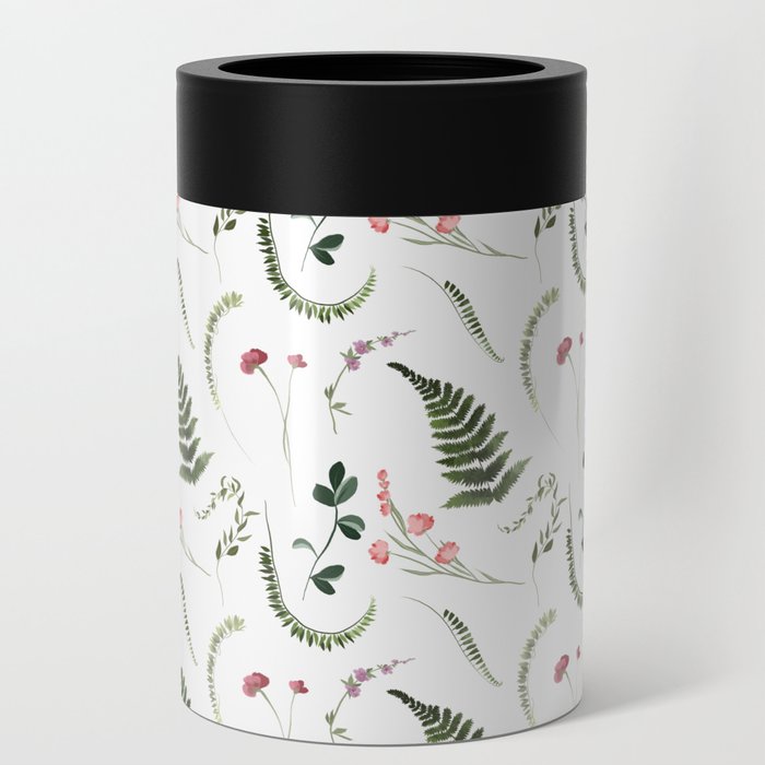 Pretty Wildflowers Botanical Pattern Can Cooler