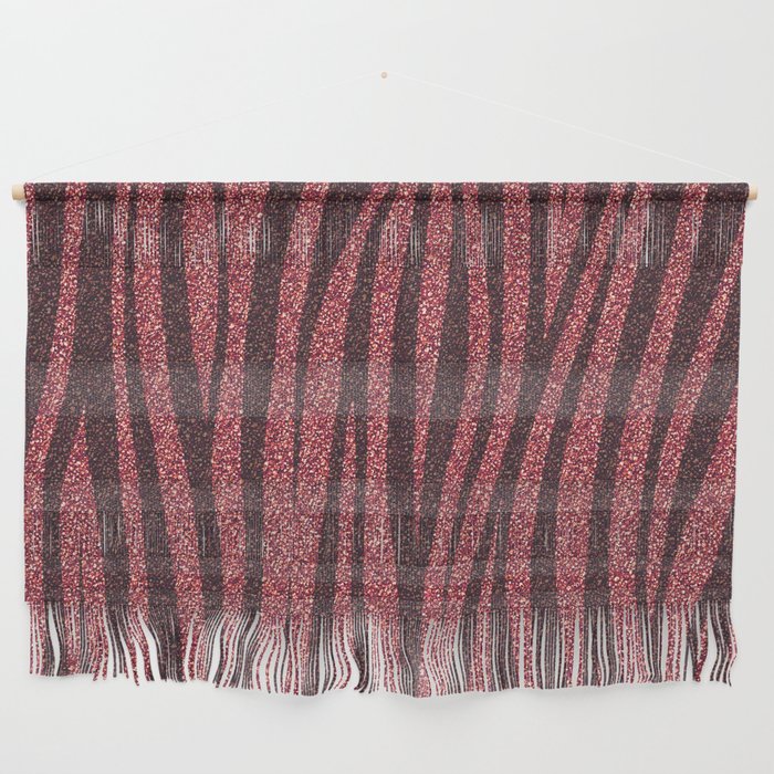 Stripes Red Glitter Wall Hanging