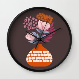 Embers Wall Clock | Pattern, Gouachepainting, Illustration, Colorfulflorals, Digital, Abstractflorals, Bouquet, Floralart, Anniebailey, Retroillustration 