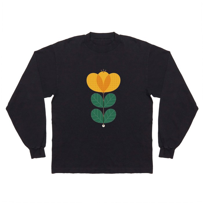 Scandi yellow poppy Long Sleeve T Shirt