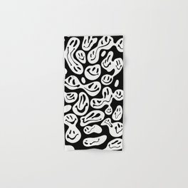 Black and White Dripping Smiley Hand & Bath Towel
