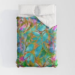 Floral Abstract Stained Glass G265 Duvet Cover