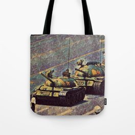 Freedom to imagine, Tiananmen Square, Tank Man, freedom, liberty, human rights landscape painting Tote Bag