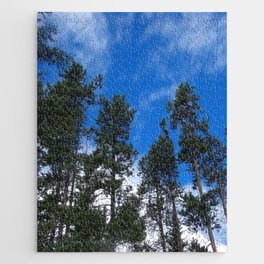 Tree line in a blue sky Jigsaw Puzzle