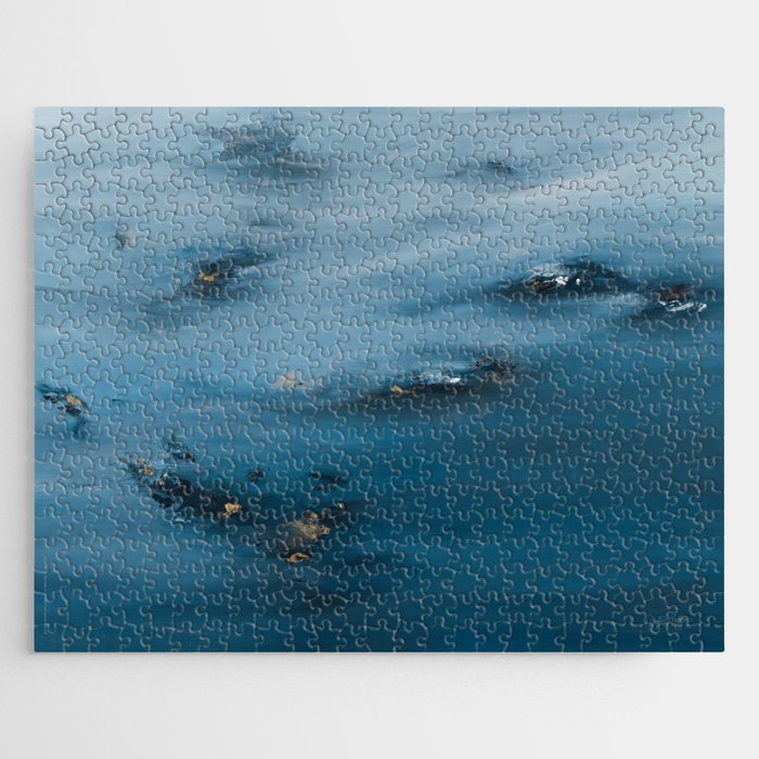 Quieter Than the Rest - Abstract ocean waves Jigsaw Puzzle
