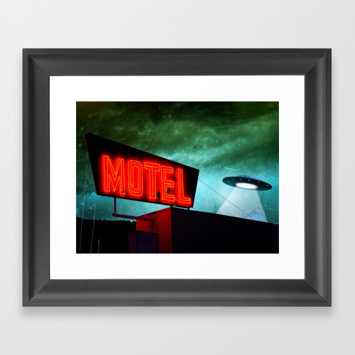 Motel Guests Come From All Over - Alien Check-In Framed Art Print
