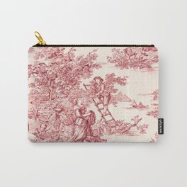 Red Toile de Jouy  Carry-All Pouch